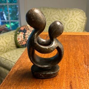 Soapstone parent and child statue